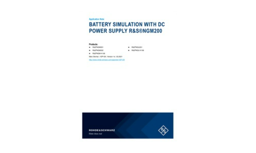 Battery Simulation with DC power supply R&S®NGM200