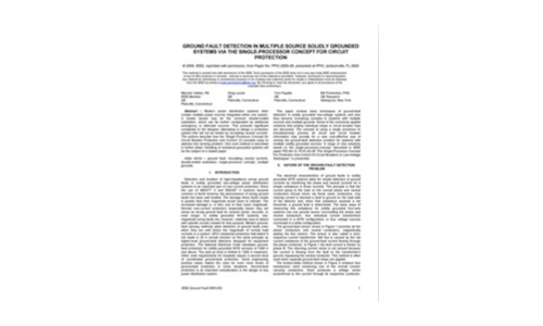 GROUND FAULT DETECTION IN MULTIPLE SOURCE SOLIDLY GROUNDED SYSTEMS VIA THE SINGLE-PROCESSOR CONCEPT FOR CIRCUIT PROTECTION