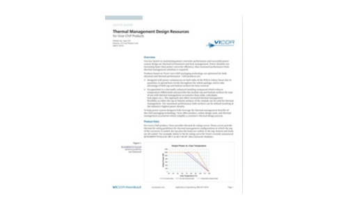 Thermal Management Design Resources for Vicor ChiP Products